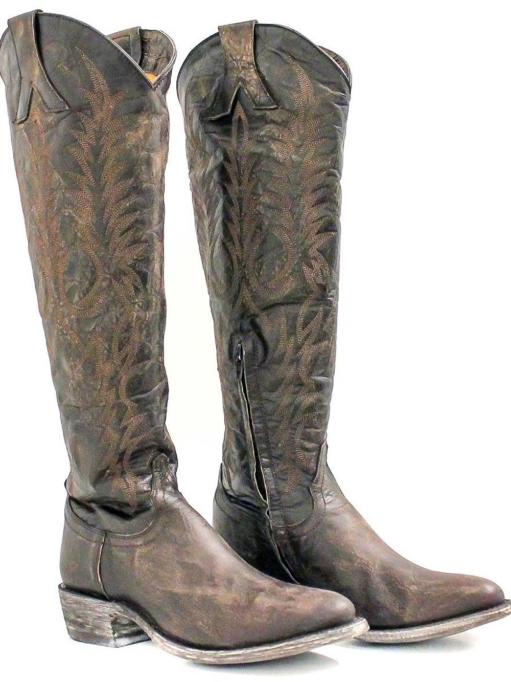Old Gringo Mayra Brown Distressed Leather Tall Western Boots RP $590